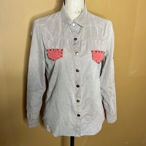 The Hanger Brown Snap Up LS Top Size Small